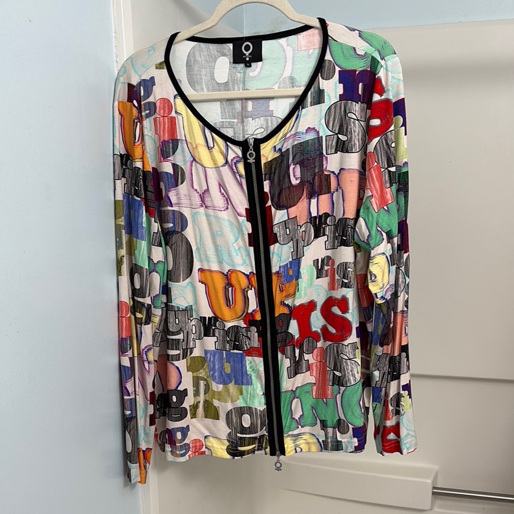 "My Soul" Graphic Full Zip Stretchy Cardigan
